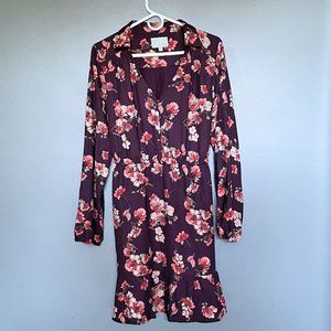 Skies Are Blue XL Dress Floral "V" Neck with Collar